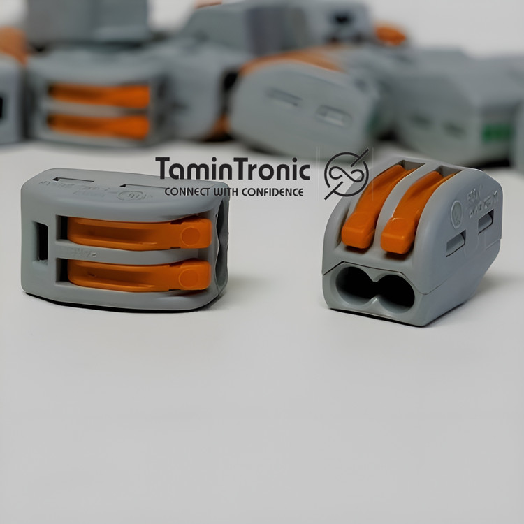 ترمینال وگو ۲ پین(2پین) | کانکتور فشاری دوخانه اتصال سیم برق