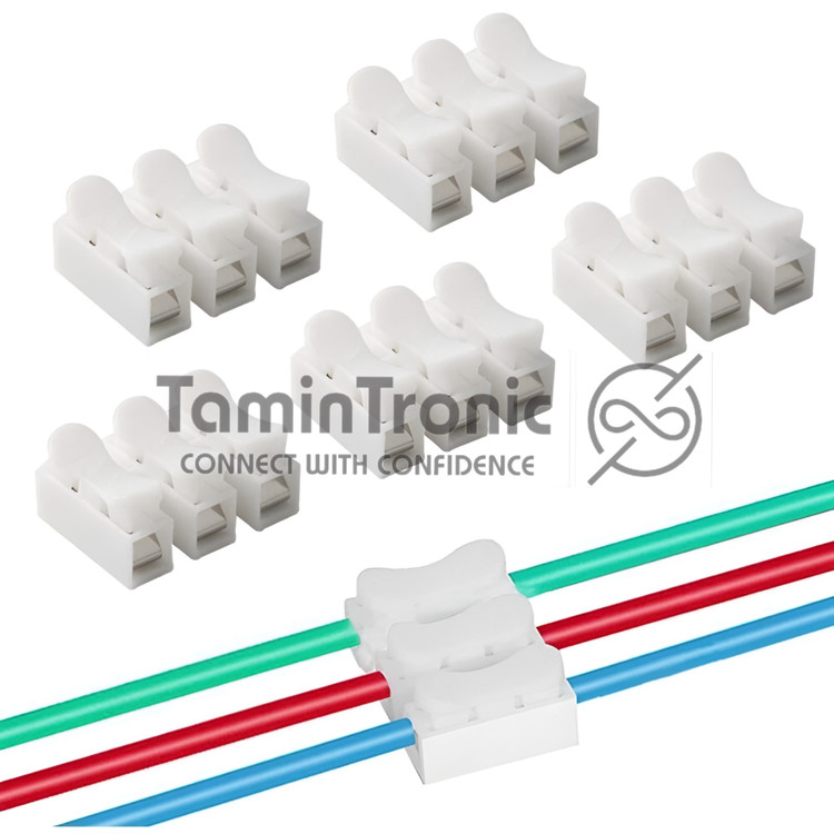 ترمینال فشاری ۳ پین ۳ به ۳ | Push Wire Connector سهخانه برق