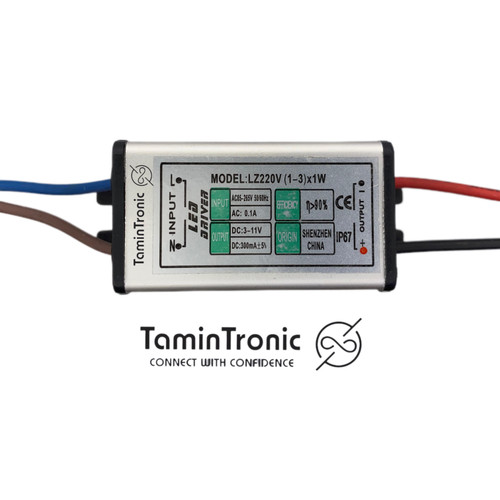 درایور ضد آب LED (۱ تا ۳ وات) ۳۰۰ میلی آمپر IP67